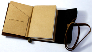 Hermoso Cuaderno de Papel Kraft Cosido con Panel Marrón, Cuaderno de Cuero de Alta Calidad con Tapa Blanda, Suministros de Oficina, Cuadernos Negros y Marrones - Product Image 3