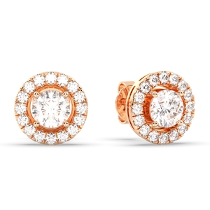 Boucles d'oreilles à visser REYES en diamant de laboratoire HPHT CVD de haute qualité, en or blanc massif 14 carats, bijoux fins pour femmes - Product Image 5