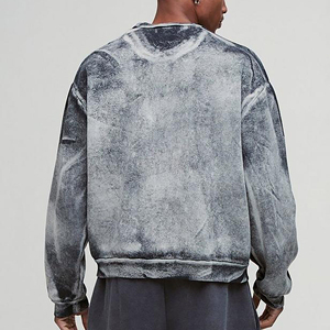 Sweat-shirt en coton pour homme, personnalisé, effet délavé vintage, avec logo personnalisé, coupe oversize à épaules tombantes - Product Image 5