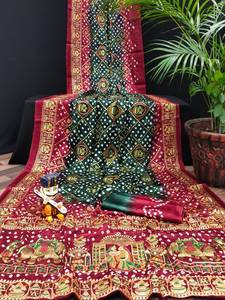 Gaji Silk Trending Style Bandhani <b>Saree</b> <b>For</b> <b>Women</b> - Product Image 2