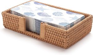 Porta Servilletas Rectangular de Mimbre, Cesta para Toallas de Invitados, Bandeja de Servilletas de Papel de Mimbre Natural para Baño, Cocina, Cafetería y Hotel - Product Image 5