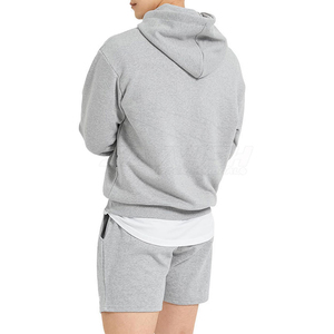 Sudadera con Capucha para Hombre, Corte Regular, Color Gris Sólido, Algodón Tejido, Informal, con Bolsillo, Secado Rápido, Estampado por Transferencia, para Otoño - Product Image 4