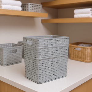 CESTA RATTAN No.1 Cesto portaoggetti in plastica da 5L 28x15CM Materiale in rattan di alta qualità - Product Image 3