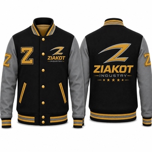 Veste universitaire ZIAKOT pour homme, noire, rose, violette, avec logo Z imprimé par transfert thermique, vêtement décontracté pour l'automne et l'hiver - Product Image 4
