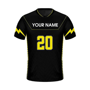 Dernier modèle de maillot de football américain personnalisable, col en V, manches courtes, respirant, blanc étain, rouge, maille, 100% polyester - Product Image 1