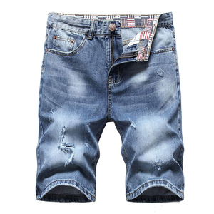 Pantalones Cortos de Mezclilla para Hombre, 100% Algodón, Transpirables, Bordados, Personalizados al por Mayor, Corte Holgado, Estilo Vintage, Ropa Casual, Color Sólido - Product Image 1