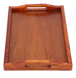 Modern <b>Large</b> Wooden <b>Tray</b> with Handles-Eco-Friendly Dishwasher Safe Rectangular <b>Tray</b> for Living Room Bedroom Entryway Kitchen - Product Image 5