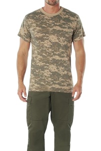 Camiseta Táctica de Camuflaje para Hombre, 100% Algodón, Cuello Redondo, Transpirable, Manga Corta, Estampado Sublimado - Product Image 2