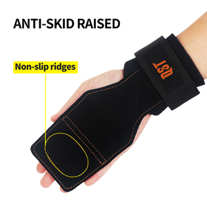 QST Guantes de Cuero Antideslizantes para Levantamiento de Pesas, Crossfit y Culturismo, con Correa Ajustable para Muñeca, Unisex - Product Image 5