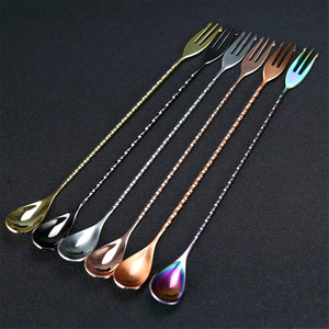 Amazing Price Stainless Steel Bar <b>Spoon</b> Cocktail Shaker Long Handle Drinking <b>Coffee</b> And Juice Stirrer <b>Spoon</b> - Product Image 6