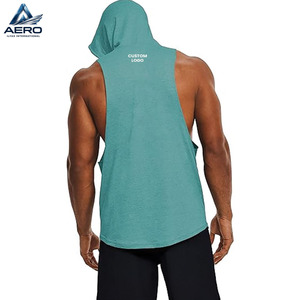 Newest Men's Cut Off <b>Workout</b> Sleeveless <b>Hoodies</b> In Solid Color Gym Muscle Tank Training Gym Wear Customized Made For Men - Product Image 2