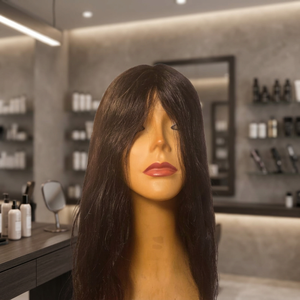 Peluca de cabello humano negro natural largo, base mono, calidad premium, cabello Remy, cabello indio para mujeres - Product Image 4
