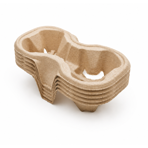 Gobelet alimentaire jetable biodégradable en pulpe recyclée à paroi simple TBH 4 compartiments écologique 8oz 220mm de diamètre couleur naturelle - Product Image 6