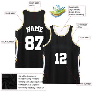 เสื้อบาสเก็ตบอลแบบกลับด้านได้สองด้าน ผ้าโพลีเอสเตอร์ 100% ระบายอากาศ แห้งเร็ว ขายส่งยอดนิยม ปรับแต่งได้ตามต้องการ - Product Image 6