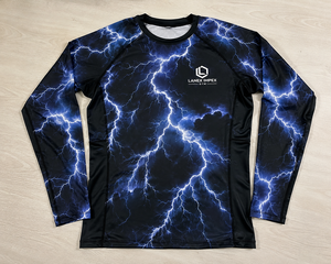 <b>Men</b> Lightning Storm <b>Compression</b> <b>Shirt</b> Long Sleeve Rash Guard Gym Workout Base Layer Athletic Performance Sportswear Custom Logo - Product Image 6