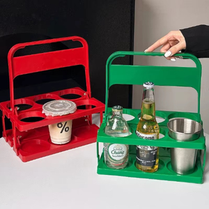 Portavasos Plegable y Reutilizable, Organizador de Bebidas, Porta Botellas de Cerveza, Cesta para 6 Botellas de Vino, Exhibidor de Bebidas para <span class=keywords><strong>Bar</strong></span> - Product Image 4