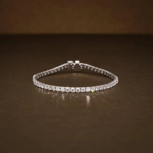 Pulsera de Diamantes en Plata de Ley con Baño de Oro Rosa de Excelente Calidad, Diseño de Autor, Unisex, Joyería Fina de Lujo, Piedras Brillantes Premium - Product Image 2