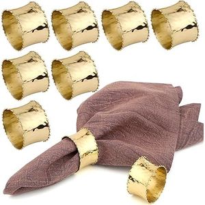 Napkin Rings Set of <b>8</b> Gold Tone Ring Shape Durable Table Decoration for Wedding - Product Image 1