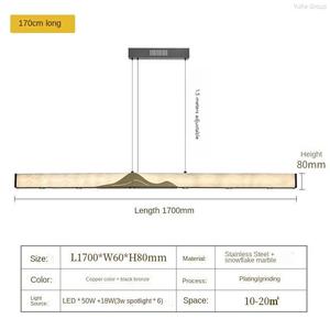Luminaire suspendu moderne de luxe en pierre de nuage chinoise, LED simple, bar, bar, luminaire suspendu long - Product Image 5
