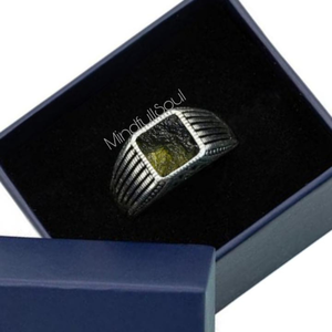 Elegant A-Grade Moldavite <b>Ring</b> Chlum Czech Republic <b>Crystal</b> | 925 Sterling Silver Jewelry | 18K Yellow Or Rose Gold Plated - Product Image 4