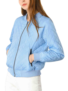 <b>Women</b> Drawstring <b>Bomber</b> <b>Jacket</b> Casual Zip Front Outerwear With Adjustable Bottom Soft Fabric And Practical Pockets - Product Image 1