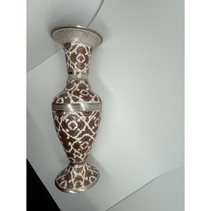 Vase en métal traditionnel fait main, best-seller, motif floral vintage incrusté, vase décoratif pour le sol - Product Image 4