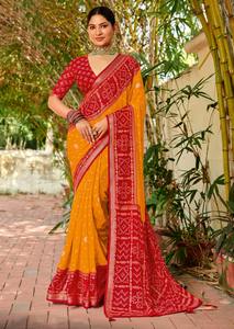 Shangrila Prints lance une collection de saris en tissu de soie ambrée pour les occasions spéciales - Product Image 2