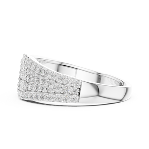 Bague de luxe en alliage pavé de moissanite |   Bague de mariage et bague statement plaquée or 14 carats pour homme, design de créateur - Product Image 3