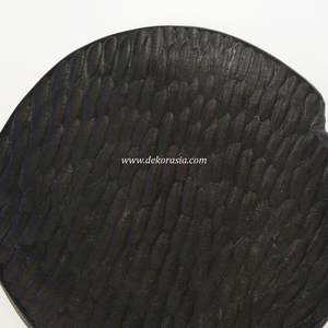 Assiette de service en bois écologique, en teck, décorative, avec un design sculpté, faite à la main, moderne, pour les fruits, les collations, la décoration de table - Product Image 6