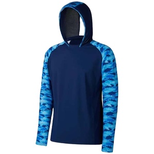 Sweat à capuche de pêche en polyester Spandex confortable par sublimation personnalisée Protection solaire UV Camouflage Design Chemises en jersey à capuche UPF 50 - Product Image 1