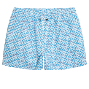 Shorts de bain imprimés modernes pour hommes 100 % polyester tissé séchage rapide taille élastique cordon de serrage décontracté été sports de plein air - Product Image 5
