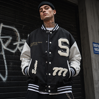 Blouson Bomber de Baseball Qualité Supérieure 2026 en Gros, Manches en Cuir à Motif Personnalisé, Veste Universitaire Urbaine pour Hommes
