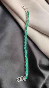 Pulsera de tenis de ónix verde de plata de ley 925, joyería de piedras preciosas para mujer, venta al por mayor OEM - Product Image 6