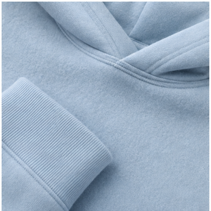 Sweat à capuche droit classique pour homme, bleu glace, personnalisable, avec cordon de serrage ton sur ton, poche kangourou, en polaire brossée compacte MHOOD-0029 - Product Image 6