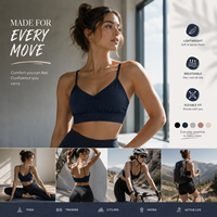 Tinain Professional Plus Size High Support Spandex/Nylon Activewear Straps U-shaped Back Quick-drying Breathable Eco-Friendly