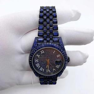 Unisex Fully Iced Out Automatic Moissanite <b>Diamond</b> <b>Watch</b> Stainless Steel Band Quartz Movement Fashion Jewelry - Product Image 3