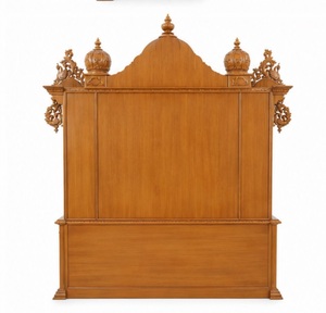 Buy Heavy Carved Sagwan Wooden Temple For Home Premium Hand-Carved Teak Wood Pooja <b>Mandir</b> with Storage Cabinet BuyPuja Temple Uk - Product Image 4