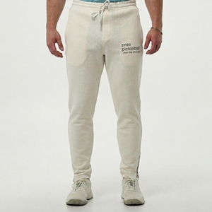 Pantalon de jogging décontracté pour homme, taille élastique avec cordon de serrage, en velours côtelé gaufré délavé, poids moyen, grande taille, avec logo personnalisé - Product Image 3