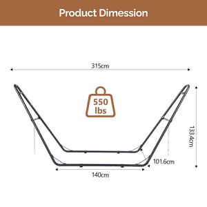 "Hotel-Grade Heavy Duty Iron <b>Hammock</b> Frame Stand for Easy Assembly and All <b>Hammocks</b>" - Product Image 2