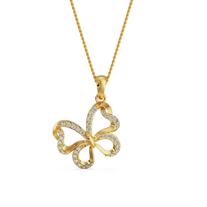 Collar con Colgante de Flor de Diamantes en Oro Amarillo con Piedras Redondas de Corte Brillante Engastadas en Canal y Cadena de Caja, Joyería de Lujo Unisex - Product Image 1