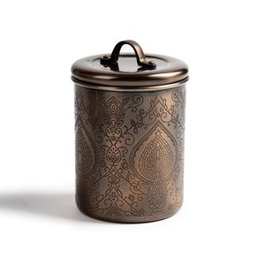 Premium Coffee Canister Metal Cylinder 180mm x 105mm Airtight With Lid Retro Design <b>Kitchen</b> <b>Storage</b> - Product Image 2