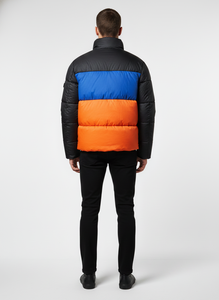 Chaqueta Acolchada Aislante de Tres Tonos Premium - Negra, Azul y Naranja con Logotipo SQS - Product Image 3