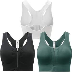 Sujetador deportivo de alto impacto a prueba de golpes con cremallera frontal, talla grande, para mujer, chaleco de fitness y yoga con espalda de malla transpirable y almohadillas extraíbles - Product Image 6