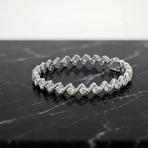 Pulseras de tenis de plata de ley 925 con diseño de eslabones en S ondulados y corte brillante, circonita de 0.25 CT con engaste de medio bisel, regalo para fiesta de compromiso - Product Image 5