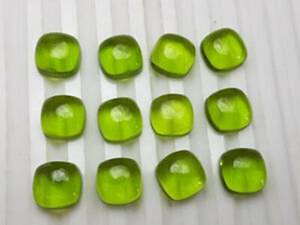 Peridoto natural en forma de cojín, cabujón de base plana, color verde, peridoto de calidad, cabujón de peridoto, piedra preciosa suelta para fabricación de joyas, venta al por mayor. - Product Image 1