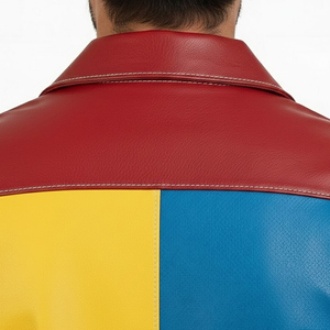 Veste en cuir véritable pour homme, vente en gros OEM, haute qualité, élégante, confortable, pour l'hiver et les activités de plein air, personnalisable, manches longues, logo sur le devant - Product Image 5