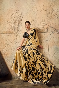 Sari de Algodón Estampado Transpirable para Mujer, Textura Suave con Diseño Vibrante para Oficina y Fiestas, para Uso Diario en Días de Verano - Product Image 3