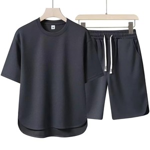 Conjunto Deportivo de Verano Unisex de Dos Piezas, Personalizable, de Alta Demanda, Camiseta de Manga Corta y Pantalones Cortos de Algodón - Product Image 5