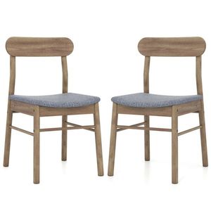 Sedie da pranzo in legno massello di gomma, 2 pezzi, capacità 400 libbre, sedie da cucina imbottite e rivestite - Product Image 1