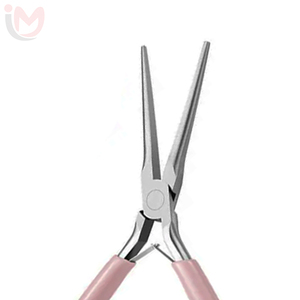 IMANS ENTERPRISES Hair Extension Pliers Stainless Steel Pink Handle Professional Salon Tool for Tape Installation <b>Long</b> <b>Nose</b> - Product Image 2